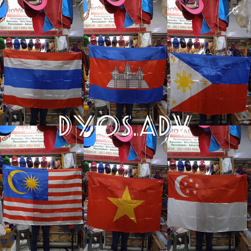 Bendera Negara Anggota ASEAN 90x135 cm