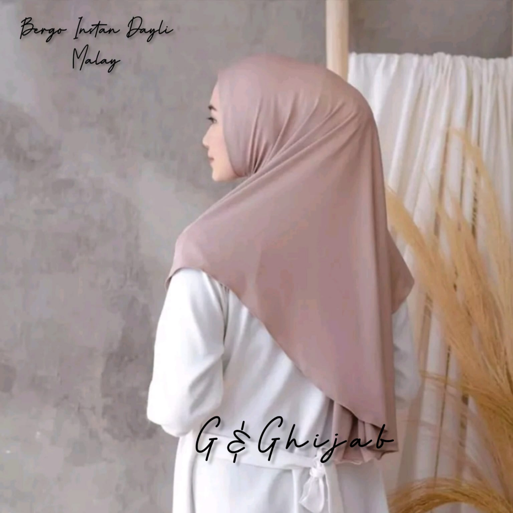 Hijab Malay Instan | Bergo Malay Instan Jersey Non Ped | Jilbab Malaysia Instan premium | Jilbab Malay Instan Jersey | Bergo Malay