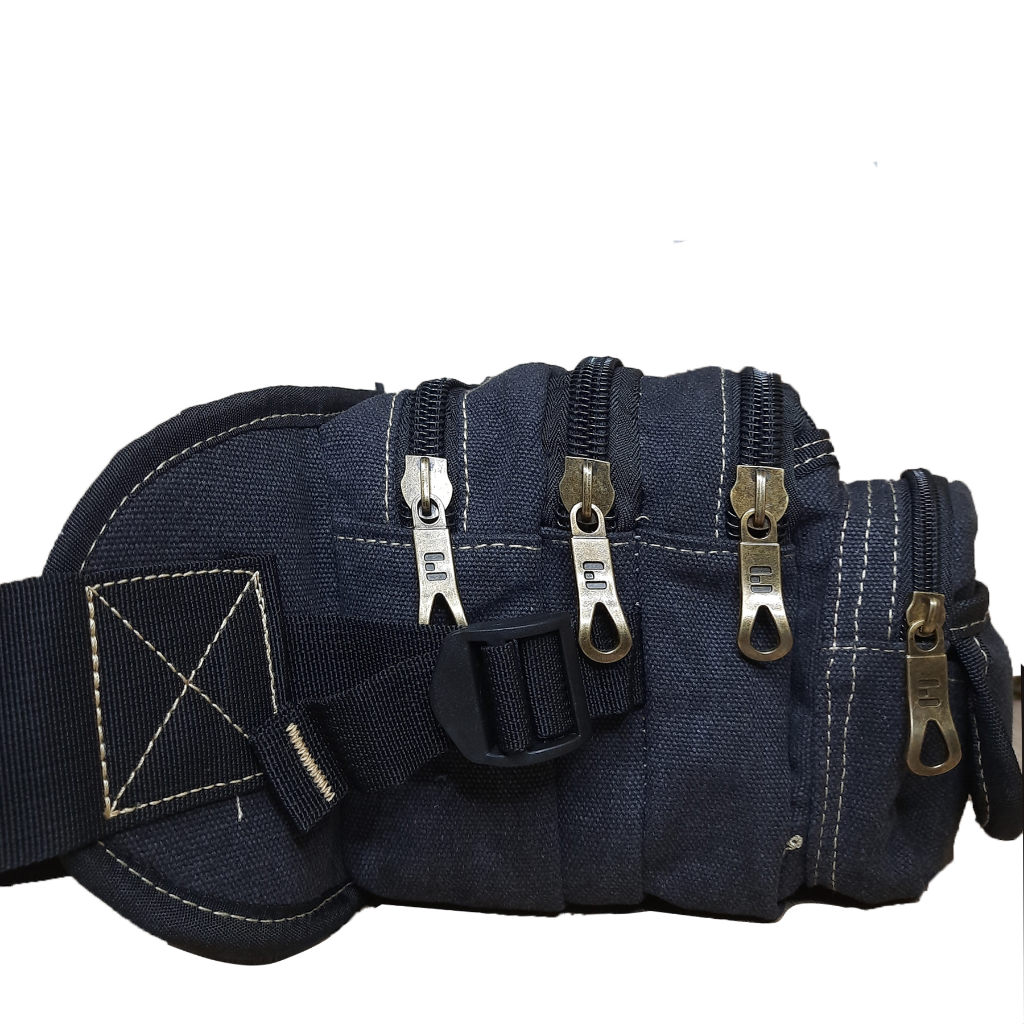 Magna Waistbag Pria/Tas Pinggang Pria  Urban Style Ukuran  Besar Motif Loreng dan Polos Keren