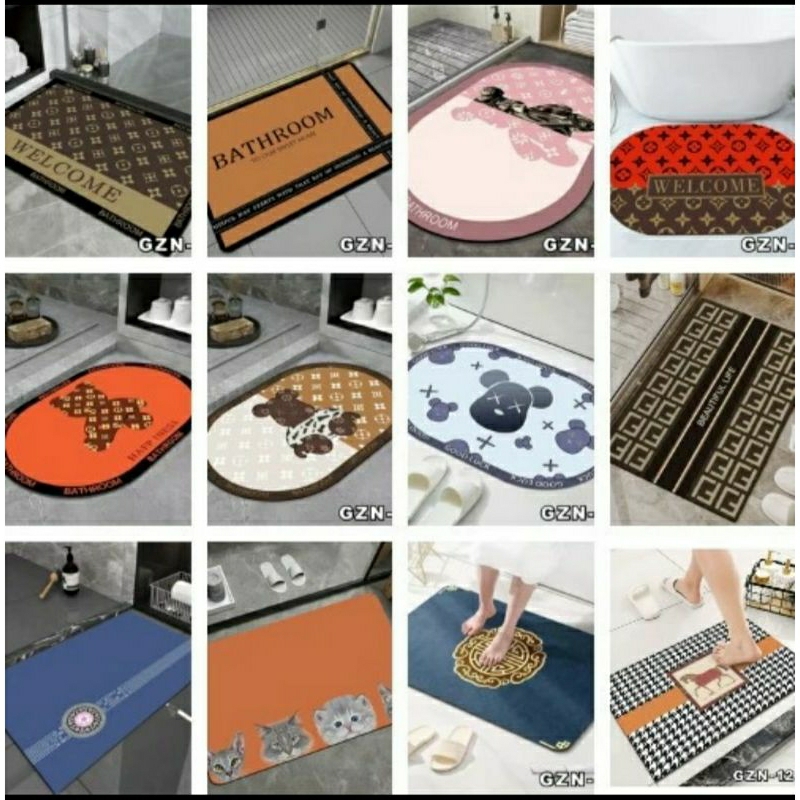 Keset Kaki diatomite Anti Slip Serap Air Keset Lantai Kamar Mandi