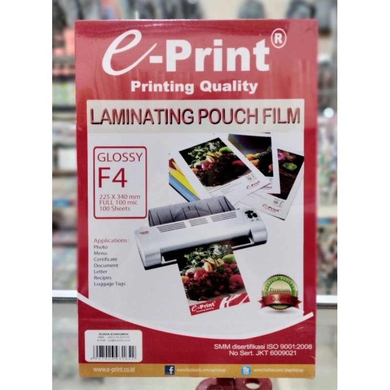 Plastik Laminating F4 / Laminating Pouch Film F4 