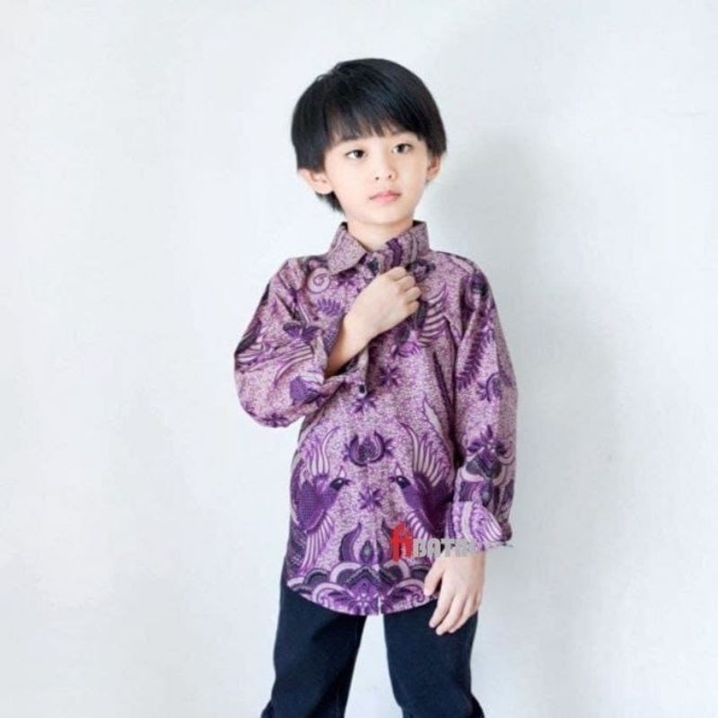 Batik anak lengan panjang umur 2-13 tahun batik Pekalongan hem anak size m l xl xxl fashion anak kemeja anak formal batik anak