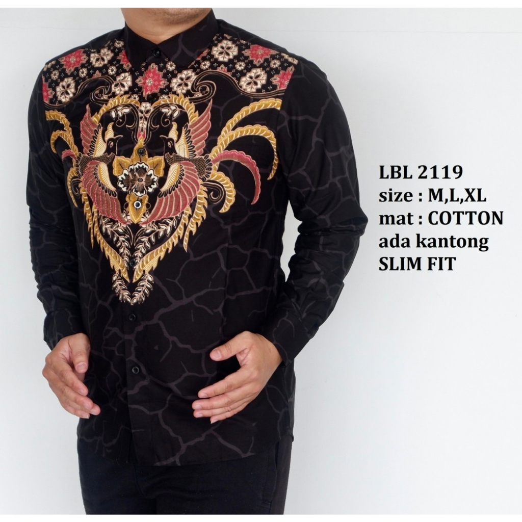 KEMEJA BATIK PRIA SLIM FIT BAJU BATIK PRIA SLIM FIT PREMIUM LBL2119