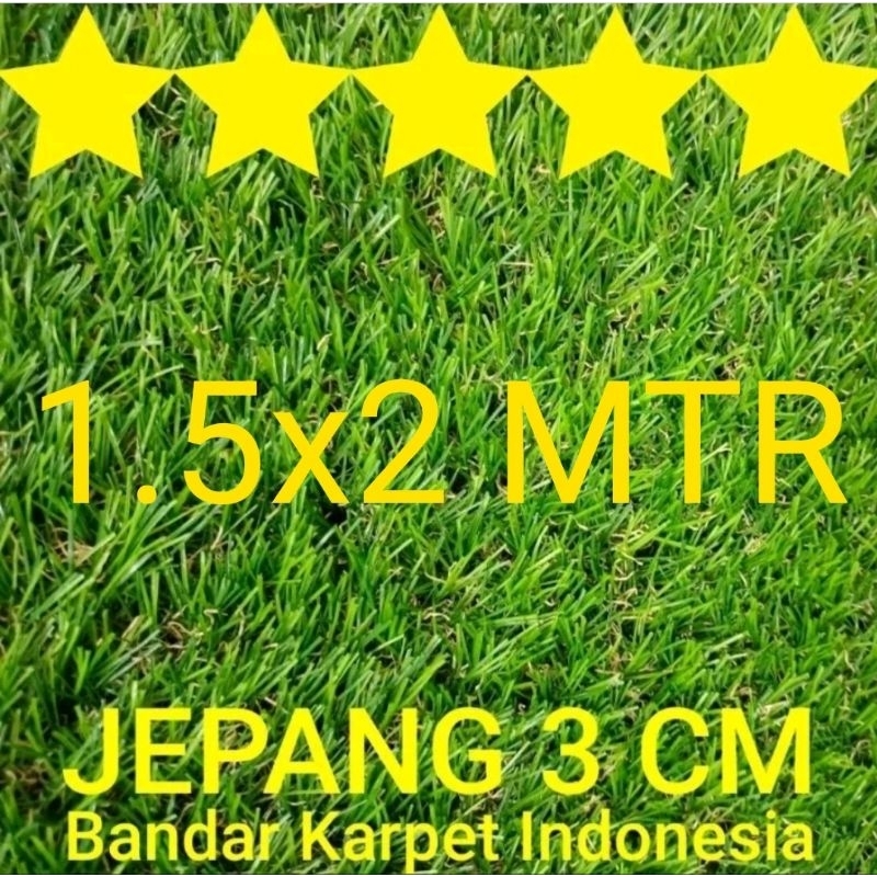 Rumput Sintetis Jepang 3 CM ukuran 1.5x2M 99.9% TERLIHAT ASLI