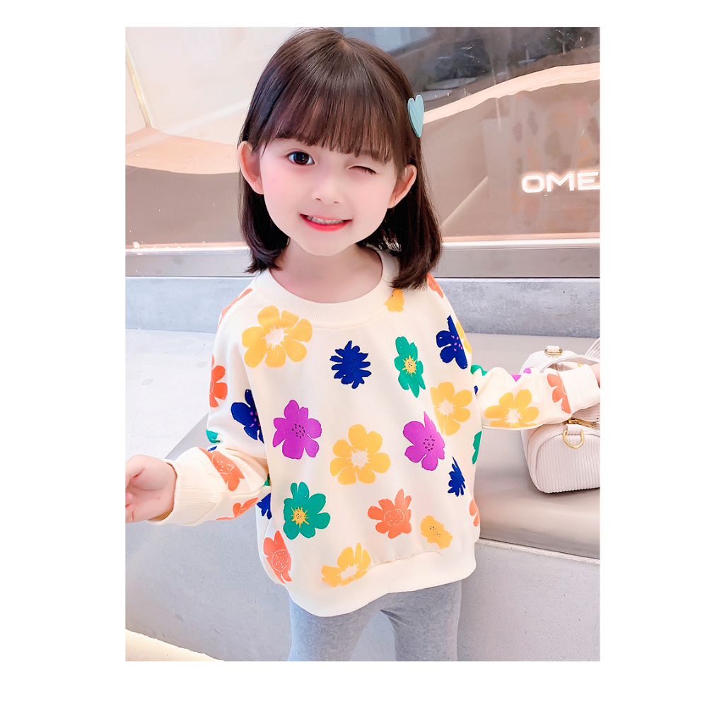 babyfit FLOWER SWEATER [3-8thn] baju anak perempuan lengan panjang nyl-0614 korean style blouse