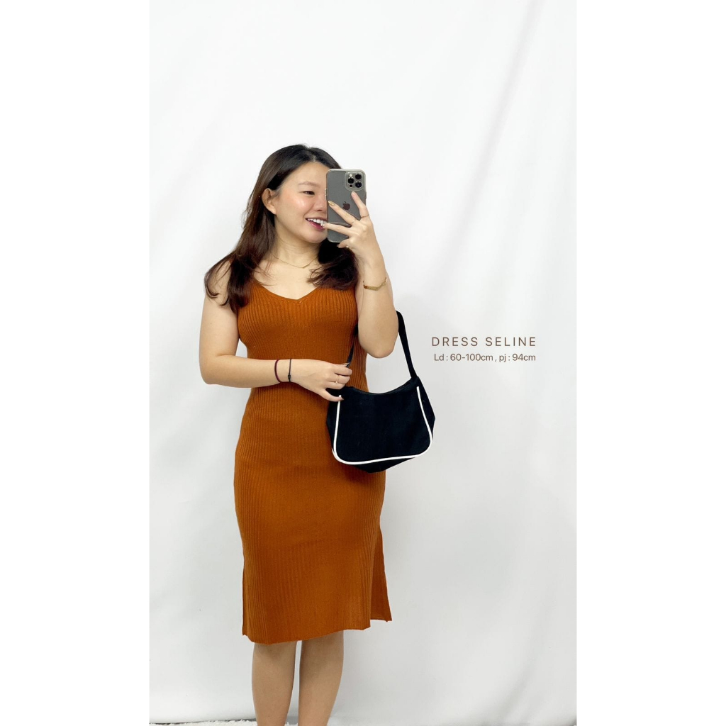 HOPYLOVY - Dress Wanita Bahan Rajut Seline Astina