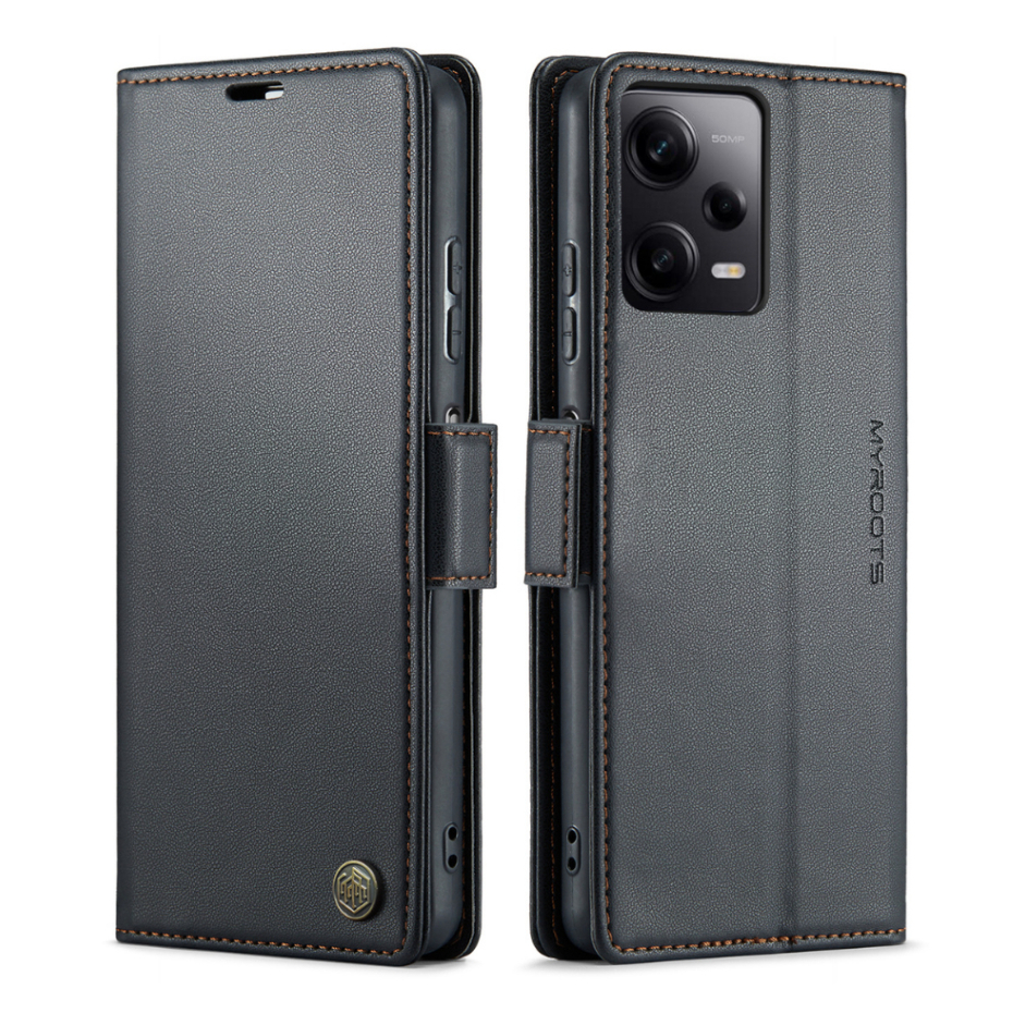 Lambskin PU Leather Case Flip RFID Myroots For Redmi Note 10 Pro 4g 5g Soft TPU Shockproof Phone Cover Case