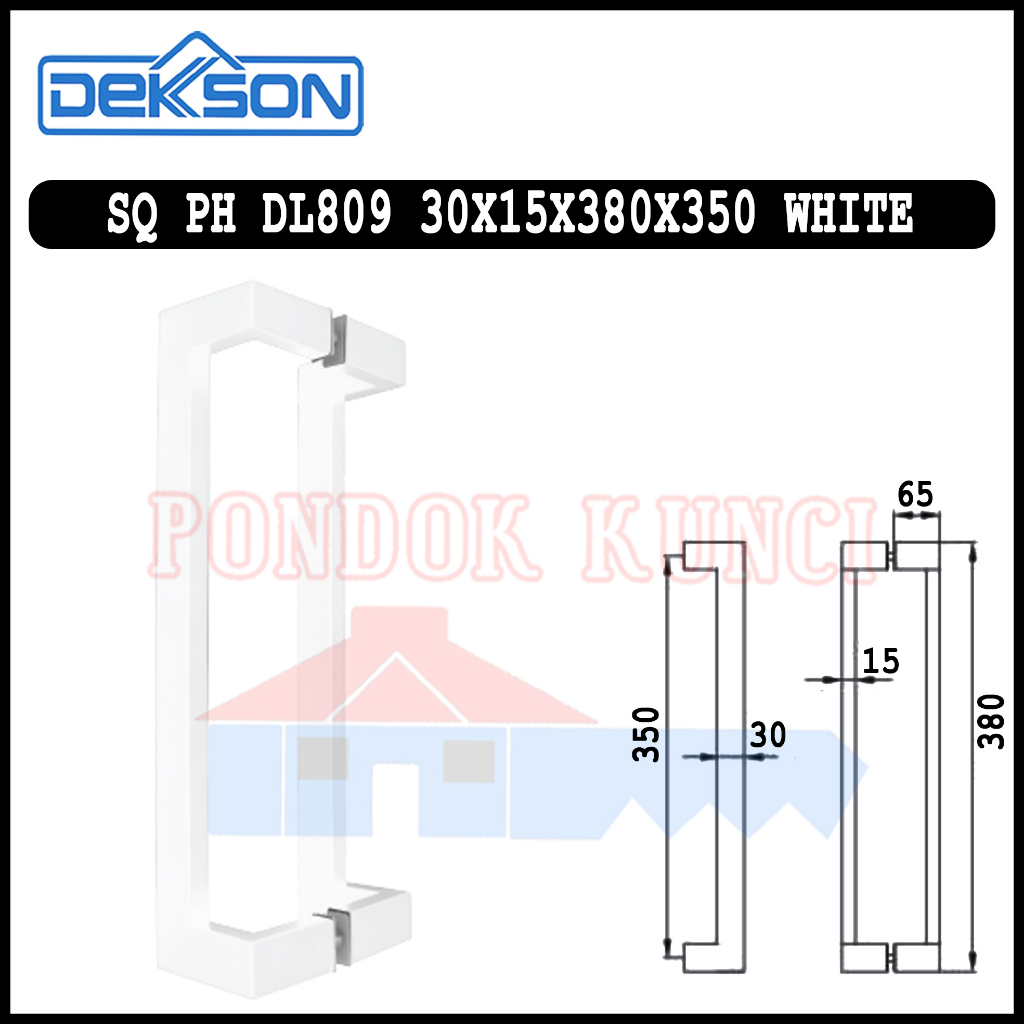 Pegangan Pintu Handle Holo Dekkson SQ PH DLX 809 30x15x380x350 White