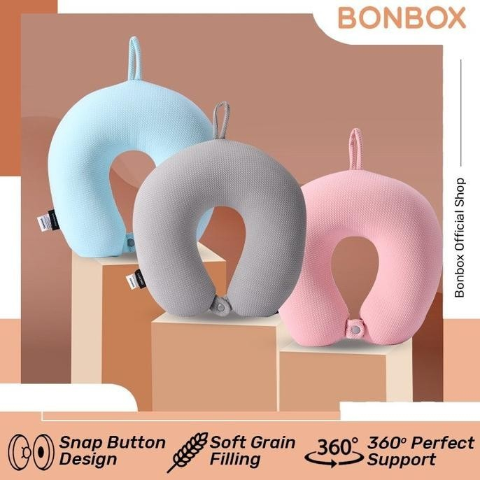 Neck Pillow Bantal Leher Travel Anti Pegal Lembut - BONBOX BNP100