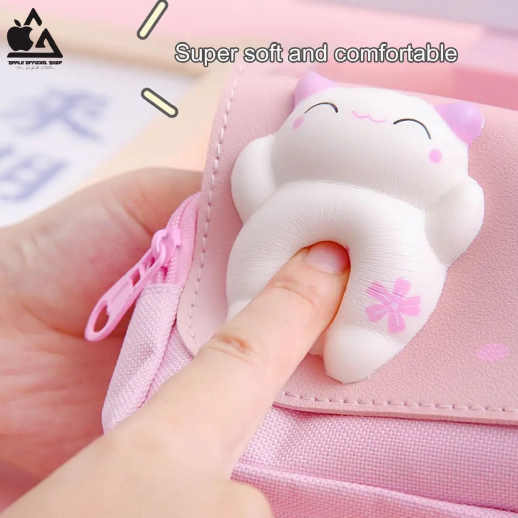 Kotak Pensil Lucu Anak 3D Squishy Cat Kucing Perempuan Cewek Tempat Pensil Unik Pencil Case Souvenir Gift Hadiah Ultah