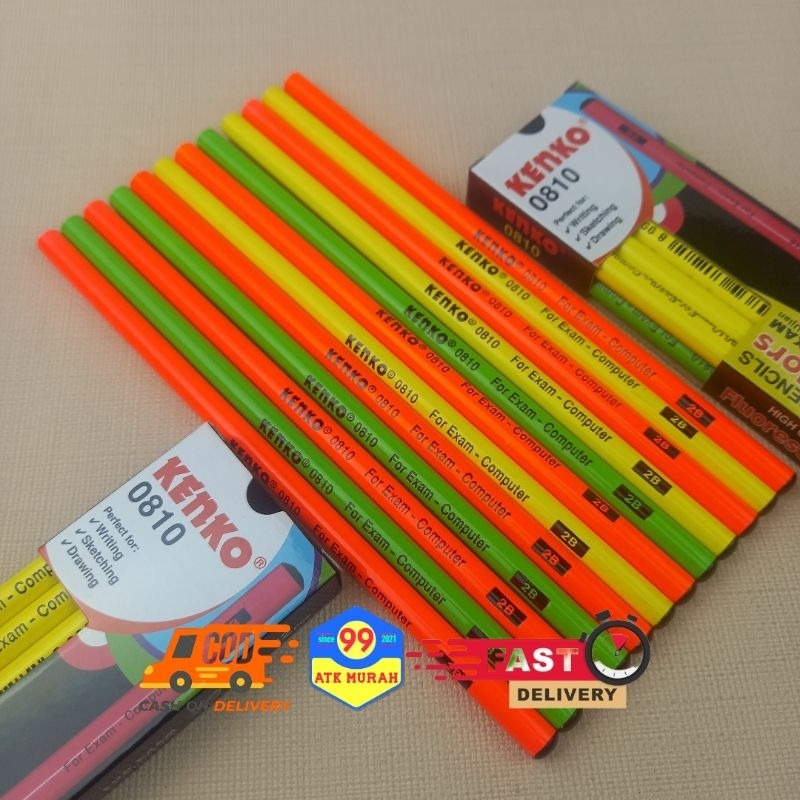 FLURESCENT Colors - Pensil 2b Kenko 0810/pencils/pensil/for computer/alat tulis