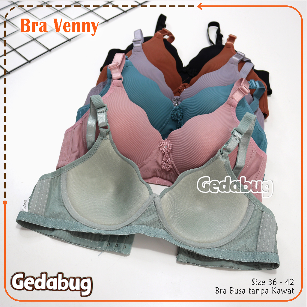 Bra BH Venny W365 / W 365 | Bra remaja dewasa Salur Tanpa Kawat Kait 3 - gedabug