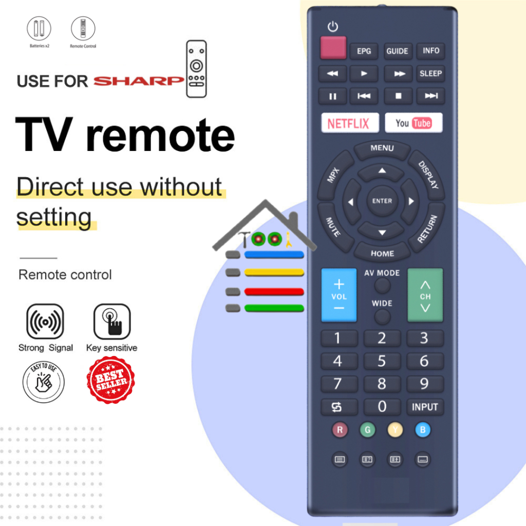 REMOTE TV SHARP ANDROID SMART TV 602TV