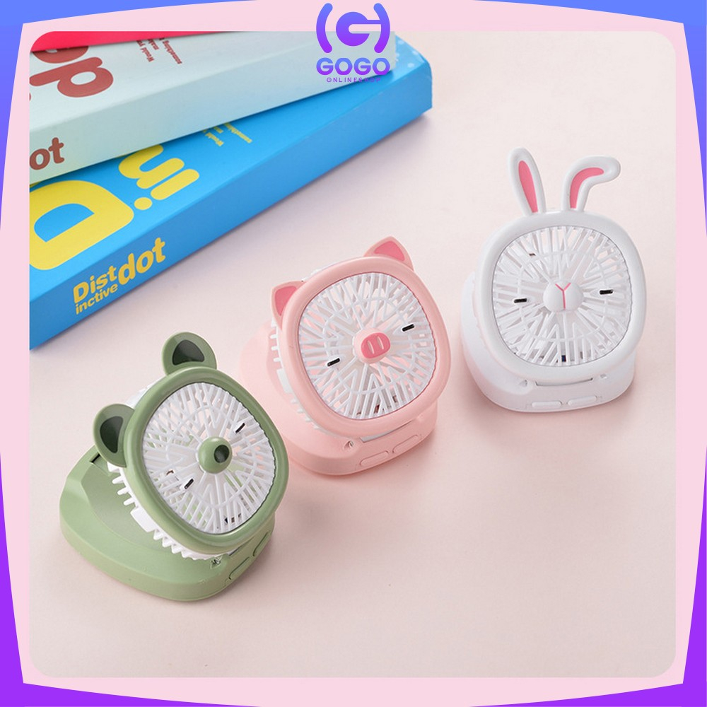 GOGO-C875 Kipas Jam Tangan Mini Portable USB Rechargeable / Kipas Angin Karakter Animal Model Jam Tangan Strap / Kipas Kecil Lucu / Wirst Watch Fan Import