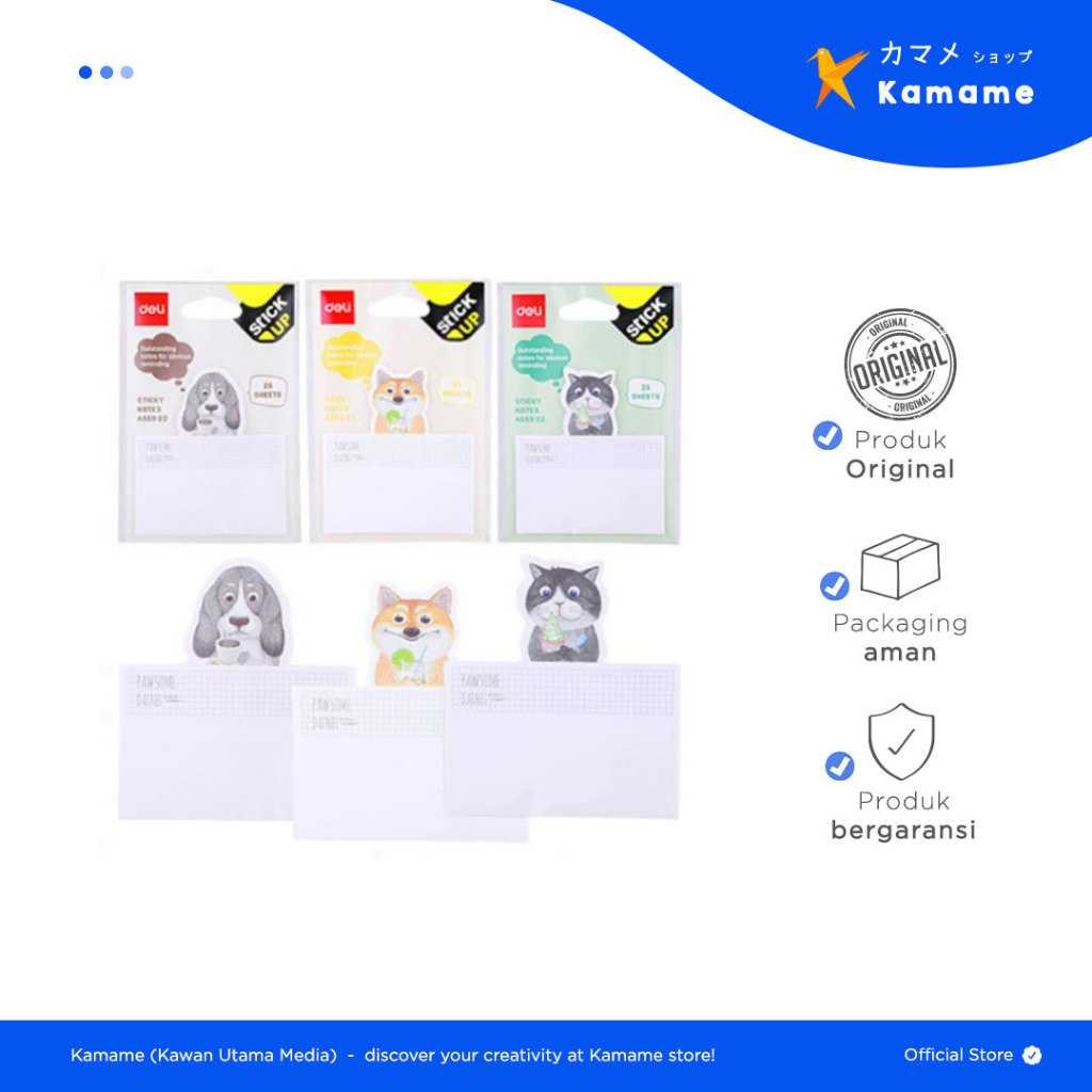 

Deli Sticky NotesM - emo Tempel - Shapes 75×84mm 25 Sheets - A55902 - Kamame