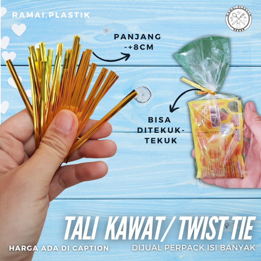

Twist tie/ kawat pita souvenir/ kawat aksesoris per pack isi -+200pcs