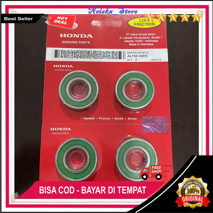 Lahar Bearing 6004 Ori Bantalan Bola Ball Laher RS Honda Tutup Karet Press Original Equipment Berkua