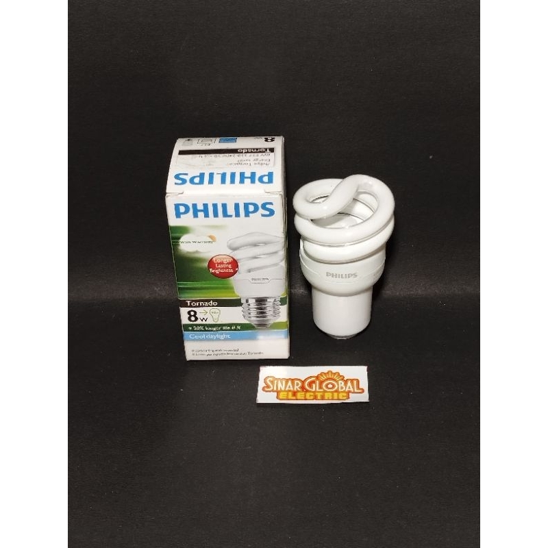 Lampu philips tornado 8 Watt / lampu spiral philips 8 W putih