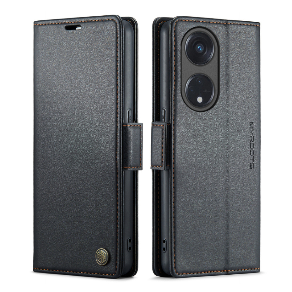 Lambskin PU Leather Case Flip RFID Myroots For Oppo Reno 8T 8z 8 Pro 4g 5g Soft TPU Shockproof Phone Cover Case