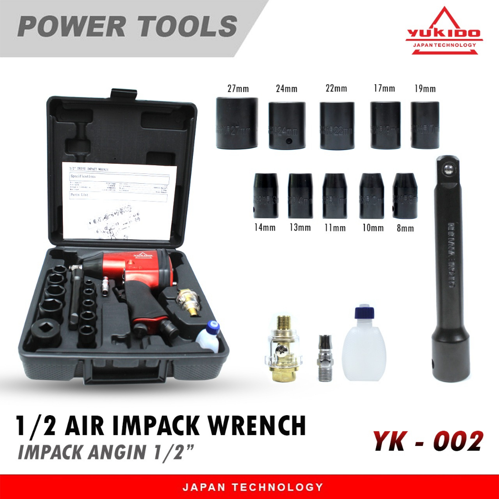 Yukido Air Impact Wrench 1/2&quot;  / Alat Buka Pasang Baut AIW 1218A