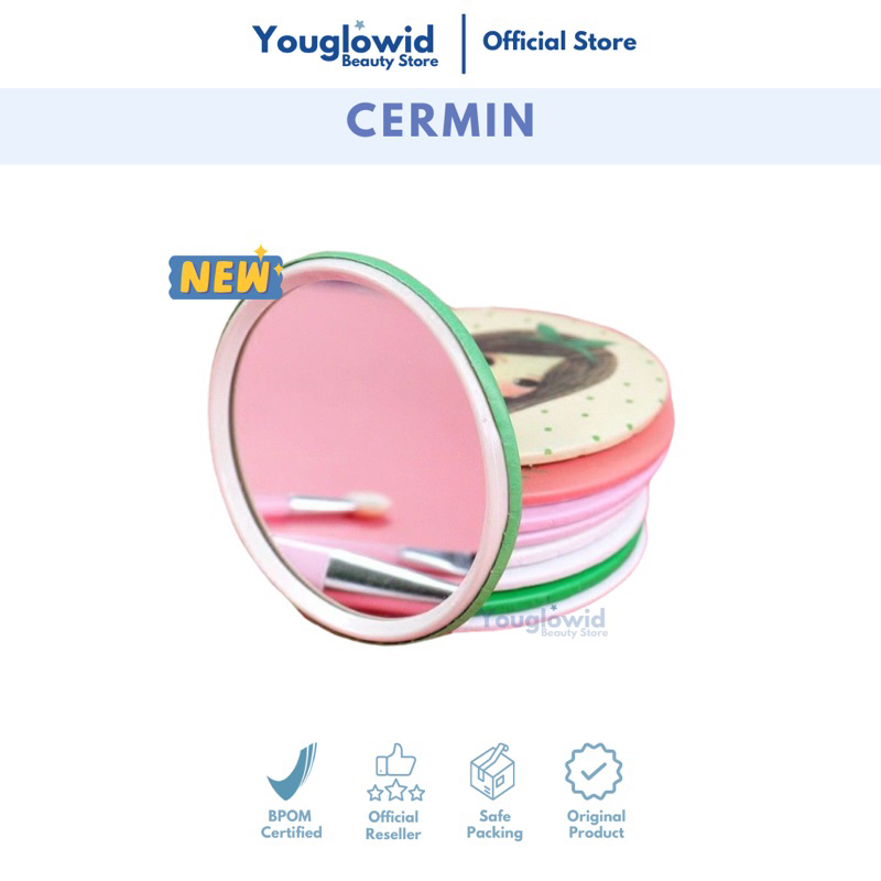 Cermin Bulat Karakter | Kaca Cermin Make Up Mini | Kaca Travelling Motif Lucu | Kaca Mini Travel Size | Pocket Mirror Impor Viral