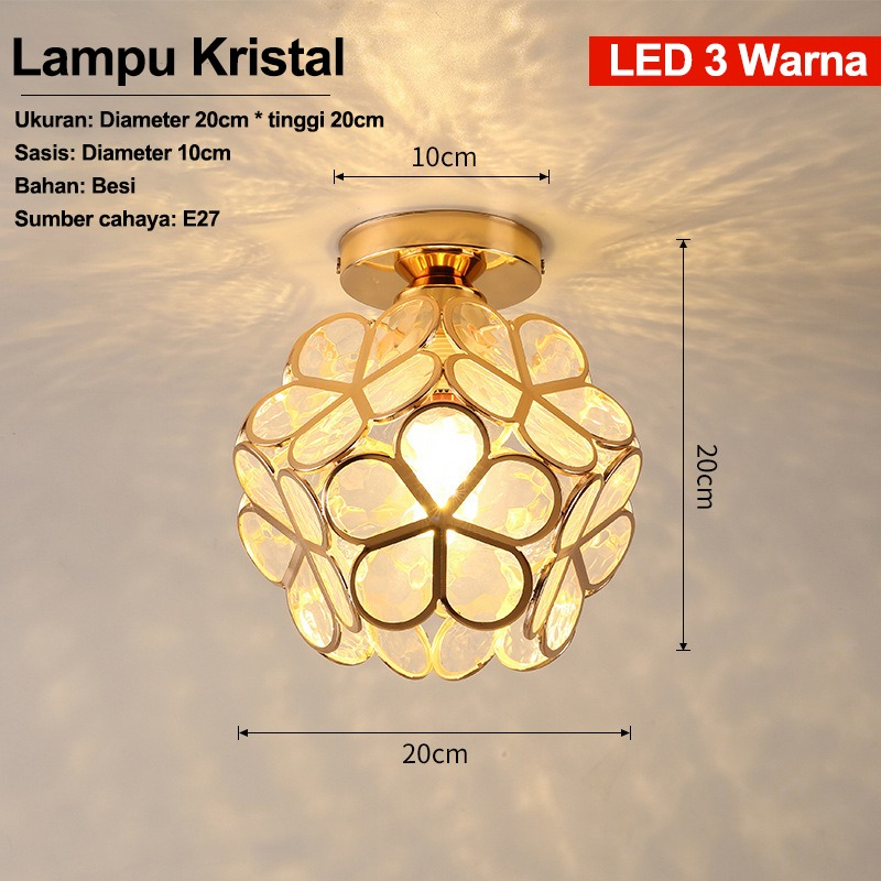 Home Lighting Lampu Kristal Bunga Lampu Plafon Simple Minimalis Lampu Gantung Kristal Bulat ceiling lampu