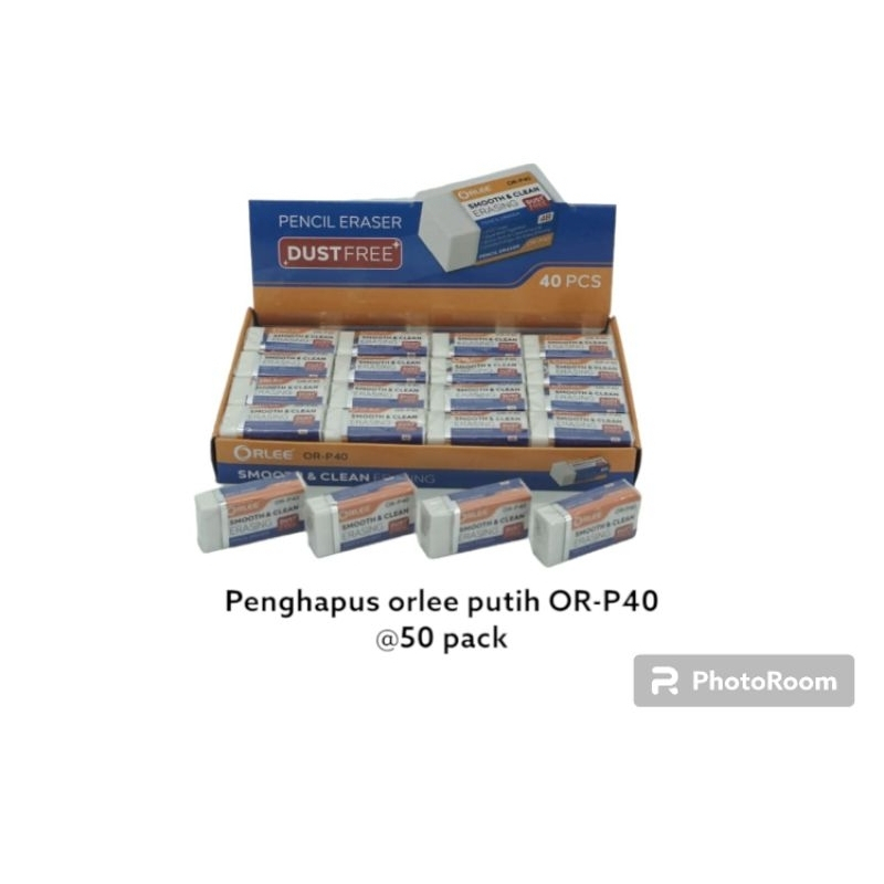 

Penghapus/ Setip/ Stip Pensil Warna Putih Merek Orlee OR-P40 1 Pack (isi 40pcs)