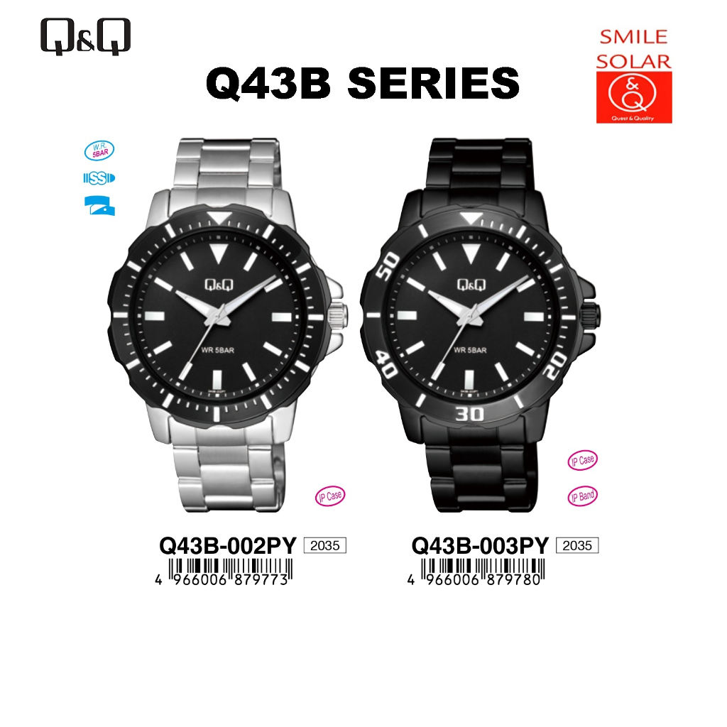 PRODUK TERBARU Jam Tangan Pria Stylist Casual Business Rantai Stainless Steel Analog Original Q&amp;Q QnQ QQ Q43B Q962 Series