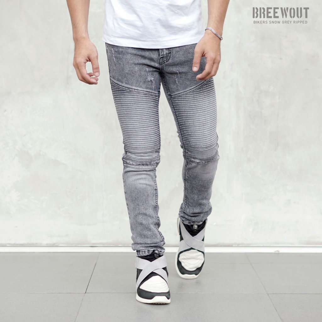 GEVAR Celana Jeans Bikers Grey Pria Jeans Panjang Pria