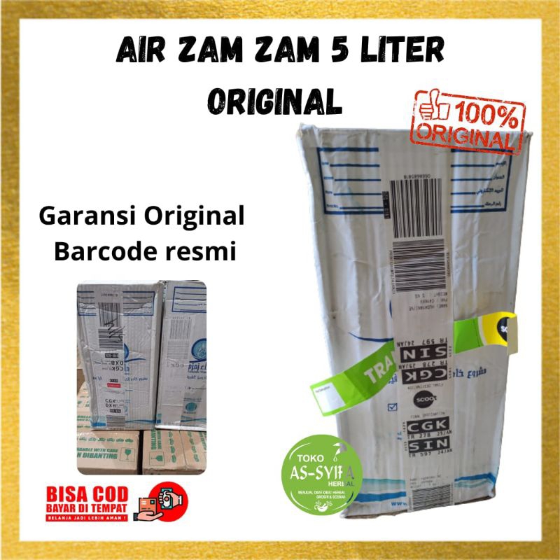 

Air Zam Zam 5 liter Barcode Garansi Asli Arab Saudi Air Kesehatan