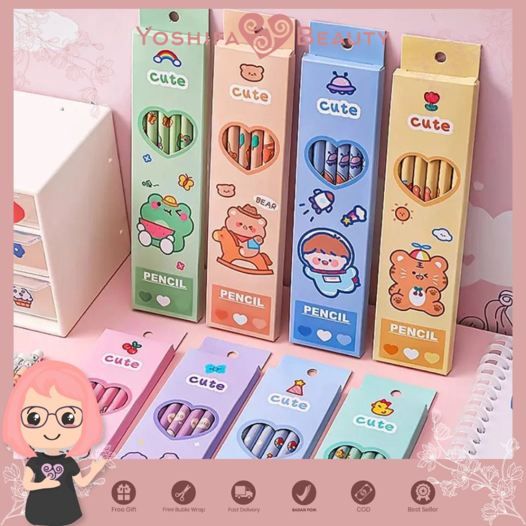 Pensil Set Isi Banyak | Pensil Set Alat Tulis Sekolah Anak Lucu | Pensil Set Pack Cute  | Pensil Anak Imut Karakter Lucu