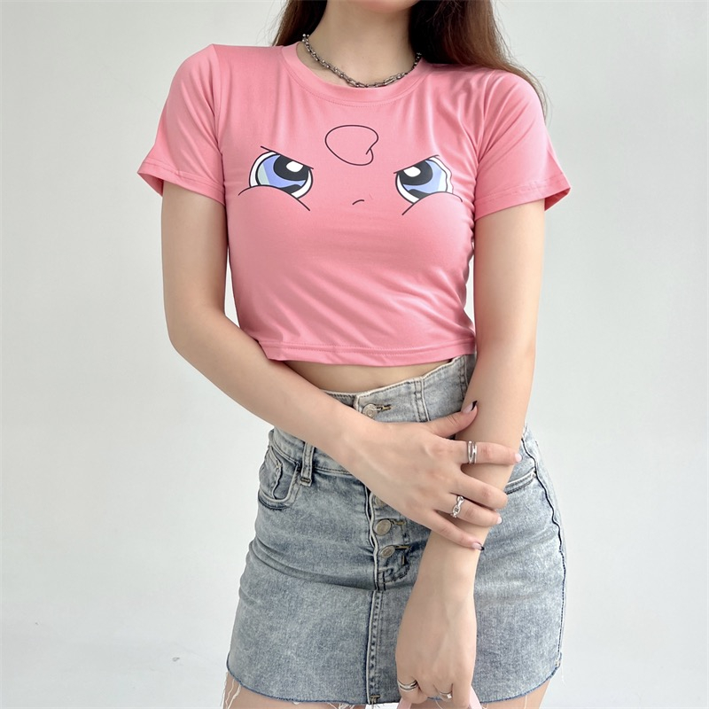 【Premium】Women Crop Top Tshirt Lengan Pendek 2176