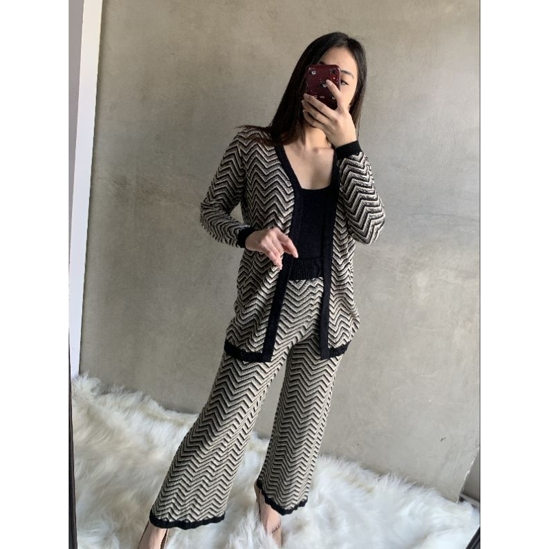 DANISH KNIT SET bisa beli terpisah oneset rajut kardigan outter tangan panjang wanita kulot panjang halus adem