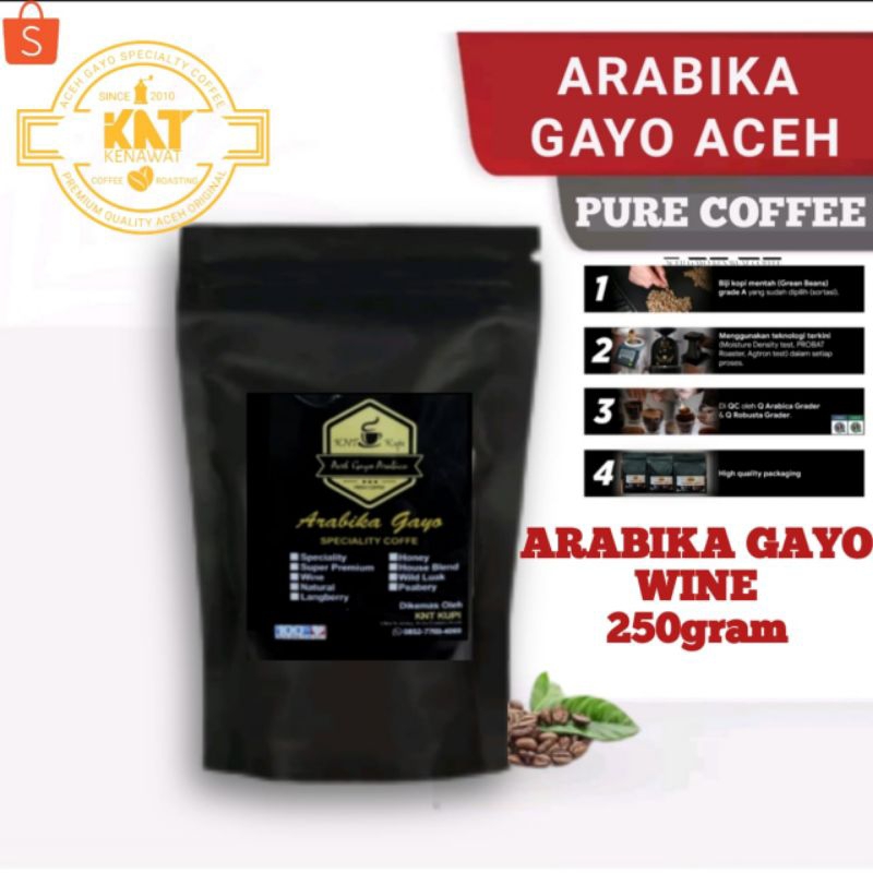 

KOPI ARABIKA GAYO WINE 250gram BIJI KOPI BUBUK ACEH ASLI ORIGINAL dari Tanah Rencong aceh asli.