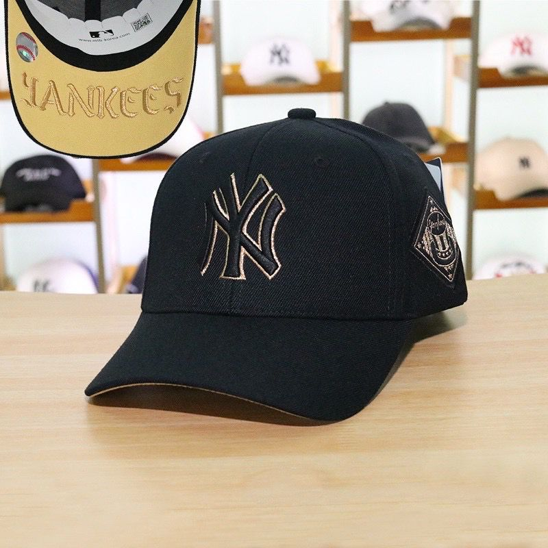 Topi Baseball NY MLB Circus Line Yankees Unisex Import - Kuning
