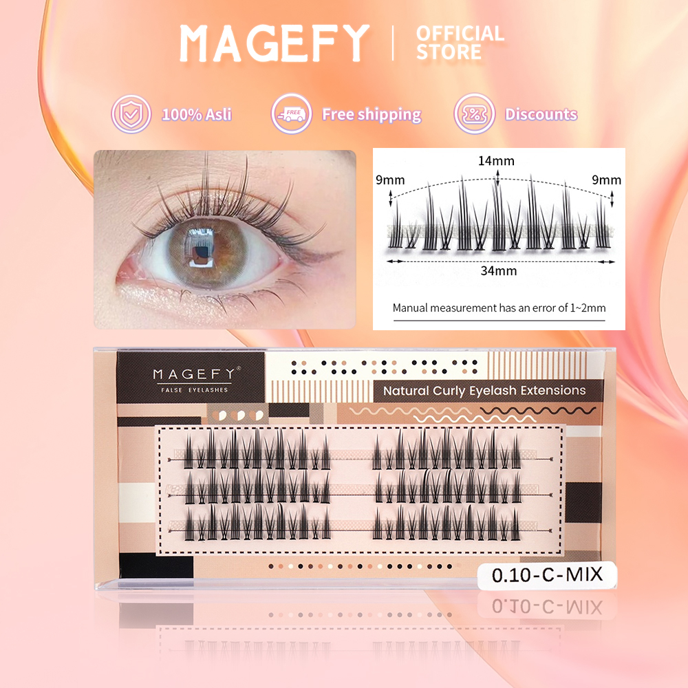 MAGEFY Bulu Mata Tanam Natural/Bulu Mata Palsu Natural/ Paket Eyelash Extension Set/ False Eyelash/ Lem Bulu Mata 7331