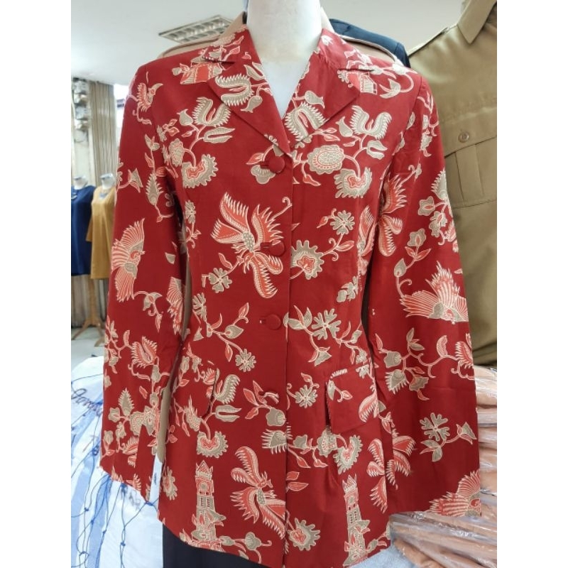 Blazer Wanita Seragam Batik Dharma Wanita//Batik Dharma Wanita