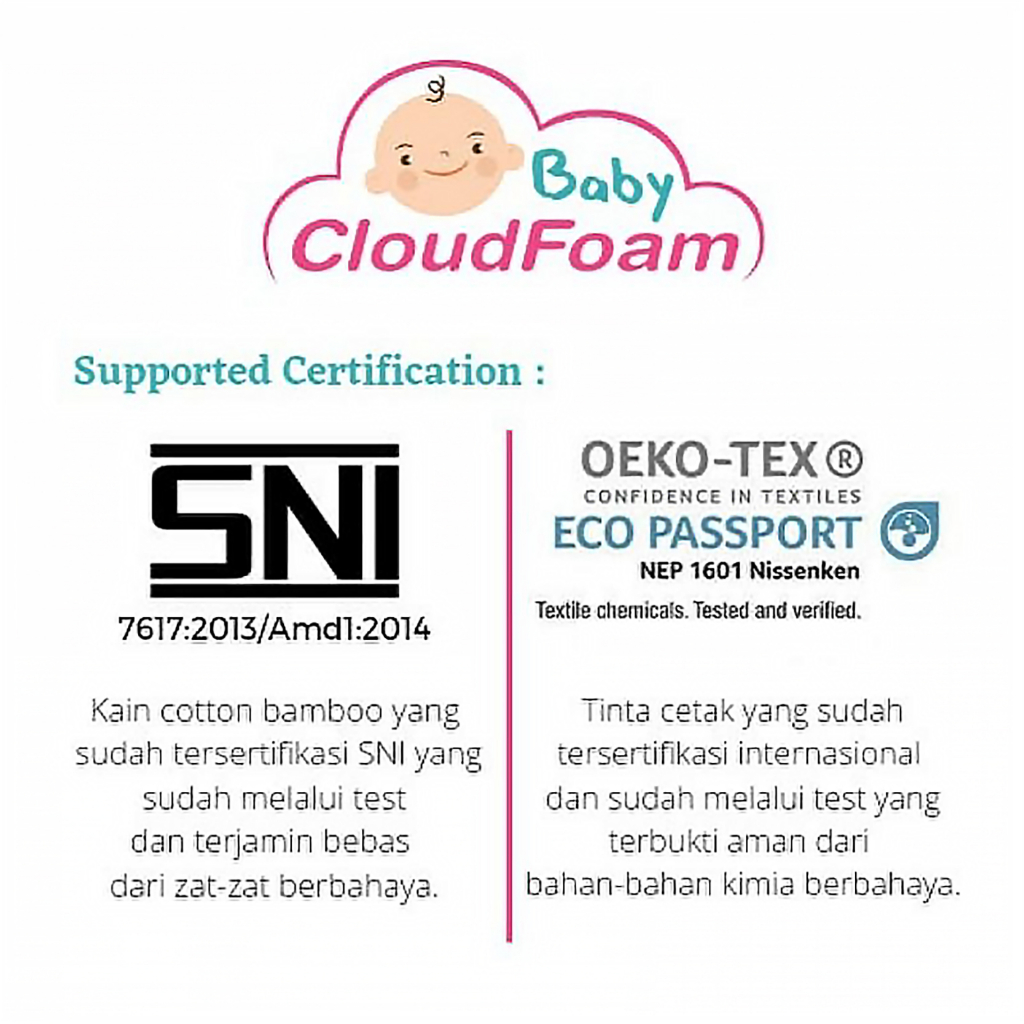 Baby Cloudfoam Guling Bayi Cotton Bamboo Gratis Cetak Nama