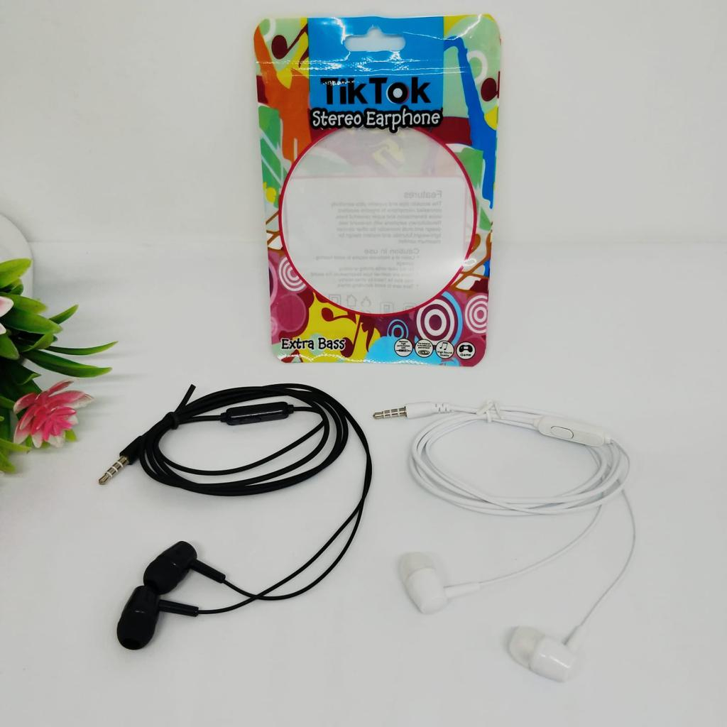 HANDSFREE TIKTOK TK29 LIMITED EDITON SUPER BASS UNIVERSAL FOR ANDROID SMARTPHONE SUPPORT SMUA HP PROMO SEN