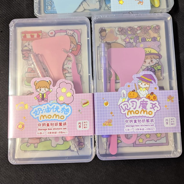 STIKER MOMO SET LENGKAP SPATULA PINSET P1SAU