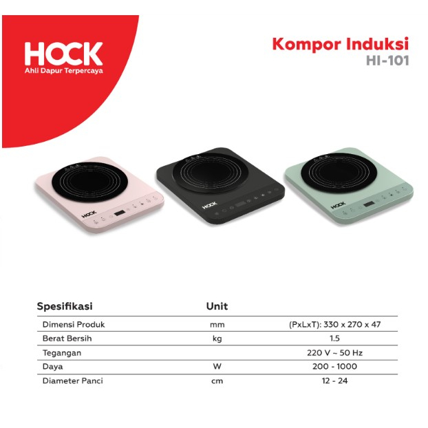 Kompor Listrik Induksi Low Watt Hock HI-101 - Random