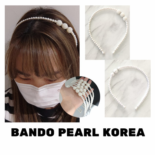 Bando Mutiara Korea Kekinian Korean Pearl Hair Band Random Motif