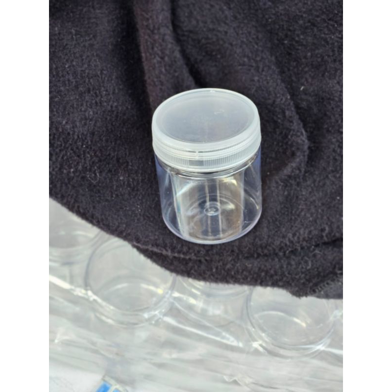 BOTOL JAR TOPLES PLASTIK 100ML 200ML TUTUP BENING DAN HITAM ECERAN MURAH / BOTOL SERBAGUNA BOTOL SAM
