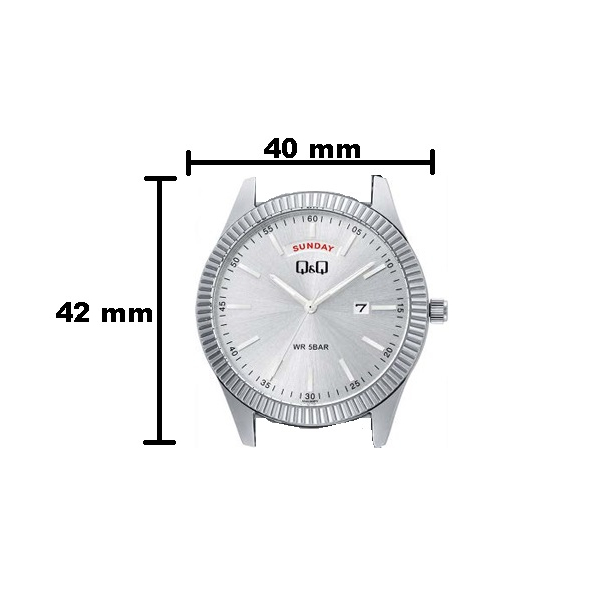 Jam Tangan Pria Stylist Casual Business Rantai Stainless Steel Tanggal Hari Analog Original Q&amp;Q QnQ QQ A150 A14A Series