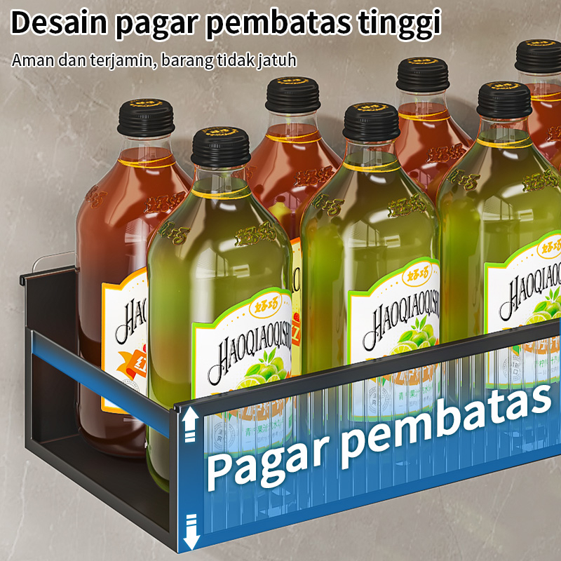 Rak bumbu Yang Terpasang Di Dinding Rak Penyimpanan Dapur Rak Bumbu Rak Rempah-rempah Bebas Pukulan Rumah