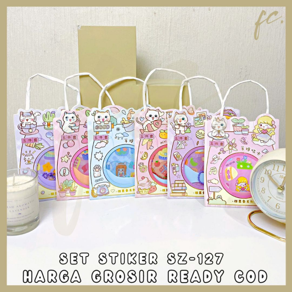 

Paket Sticker Kode SZ127 Mini Goodie Bag Deco Stiker + Gantungan Kunci Akrilik + Spatula Set Paperbag DIY Journal Art Daily Manual Sweet Cute Girl Pattern Decorative Jurnal Scrapbook Diary Estetik Decoration Accessories Hampers Bingkisan Anak