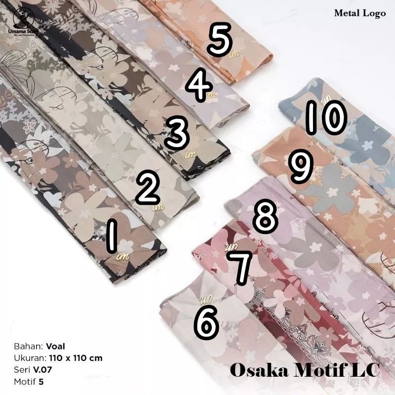 Hijab Umama Voal Japan Motif (Metal Logo) uk.110x110 Laser Cut/Hijab Motif Voal