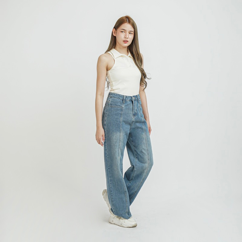 [LUXE.DLABEL] - Jeans 146 | Celana Panjang Highwaist Wanita Jeans Import Premium Quality Jeans Wanita Polos Ripped Jeans Highwaist Jeans Wanita Bangkok Skinny Jeans Highwaist Baggy Wideleg Jeans Kulot jeans Boyfriend Jeans Kargo Jeans Cargo jeans BKK