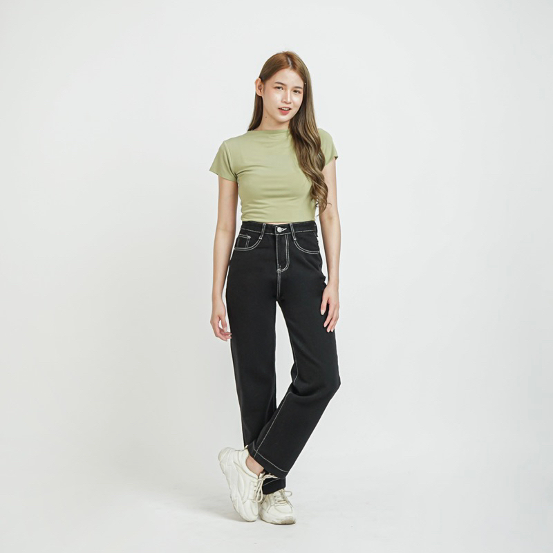 [LUXE.DLABEL] - Jeans 126 | Celana panjang Highwaist wanita Jeans import premium Jeans wanita polos ripped jeans High waist jeans wanita bkk Skinny Jeans High waist Baggy jeans Wideleg Jeans Kulot jeans Boyfriend jeans Wanita Kargo Jeans bangkok