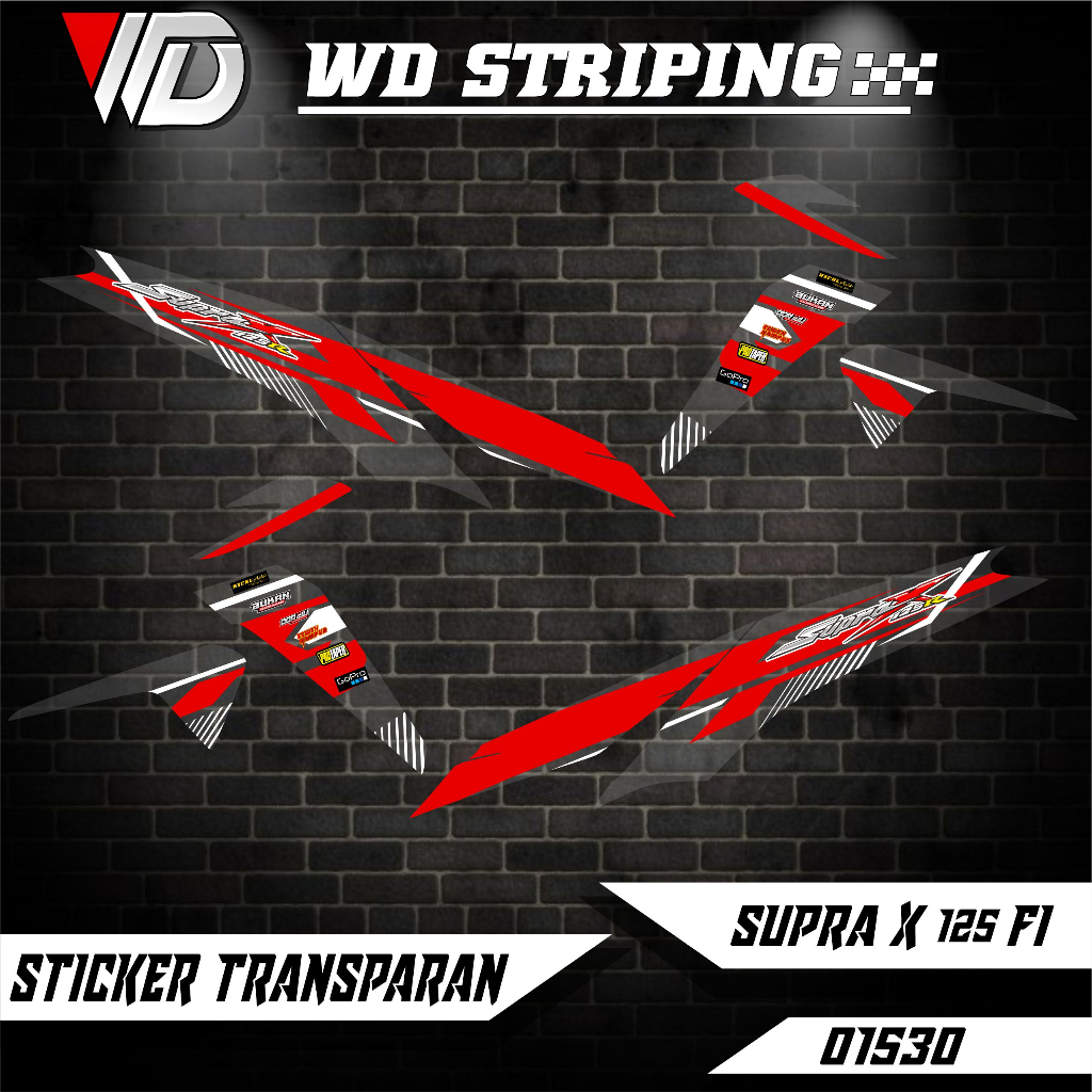 01530 sticker striping transparan sepeda motor honda supra x 125